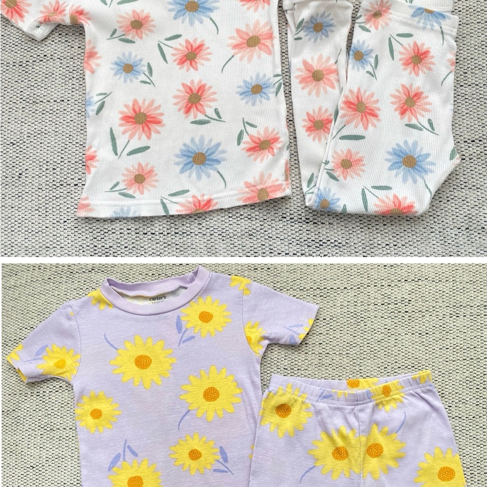 Carter's Floral Pajama Set - White and Purple